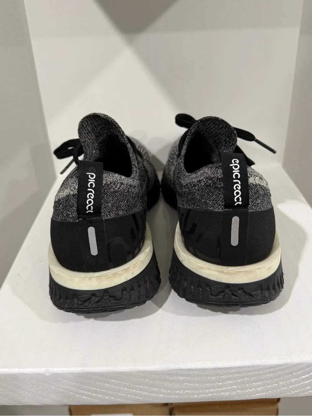 Nike Women’s Knit Lace-Up Sneakers - Black and Gray